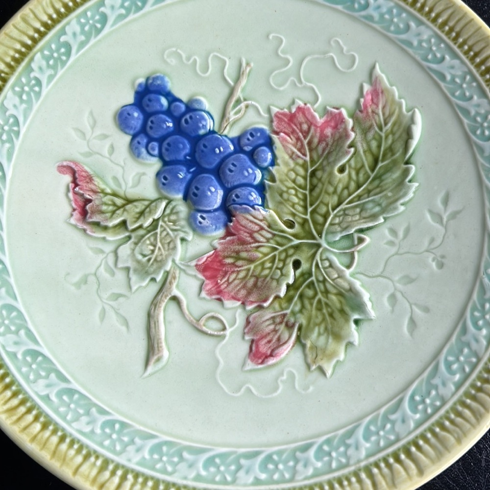 Black Forest Art Pottery Erphila Germany Majolica  Bread Plates Set 3 Vintage - Picture 7 of 10